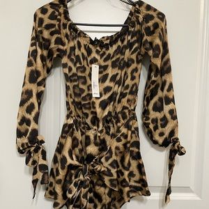 Animal print romper